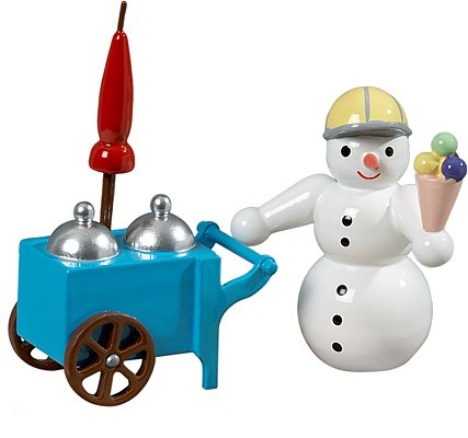 Schneemann - Eisverkäufer mit Wagen