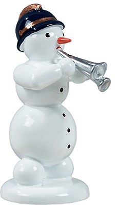 Schneemann mit Martinstrompete Schneemann mit Martinstrompete