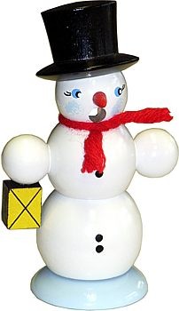 Räuchermann Schneemann mit Laterne