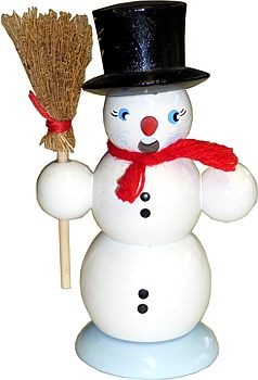 Räuchermann Schneemann mit Besen