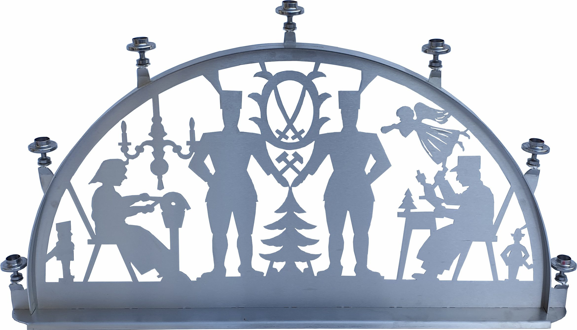 Schwibbogen aus Edelstahl Motiv: Erzgebirge Schwibbogen aus Edelstahl Motiv: Erzgebirge