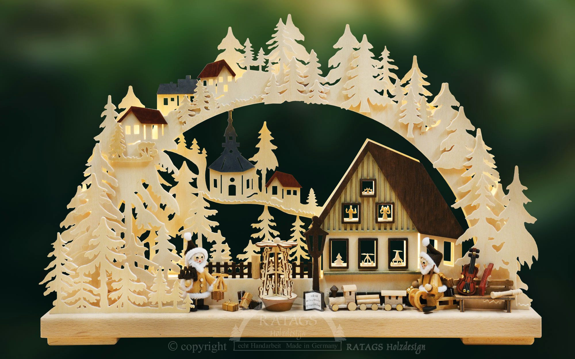 3D-Schwibbogen Weihnachtsmannwerkstatt, klein