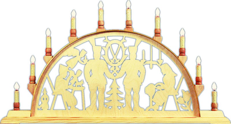Schwibbogen Bergmann mit Wappen