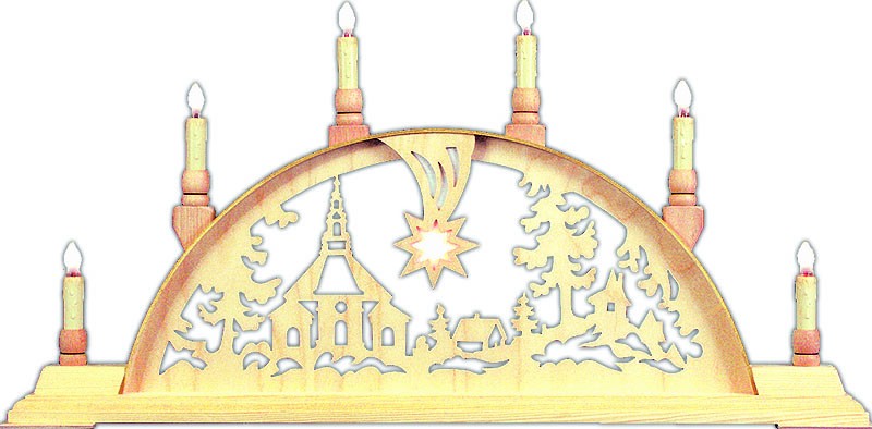 Schwibbogen Seiffener Kirche mit Licht Schwibbogen Seiffener Kirche mit Licht
