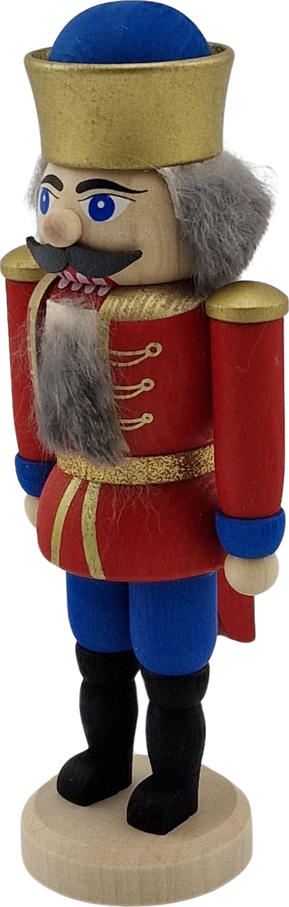 Mini-Nussknacker König rot, 13 cm