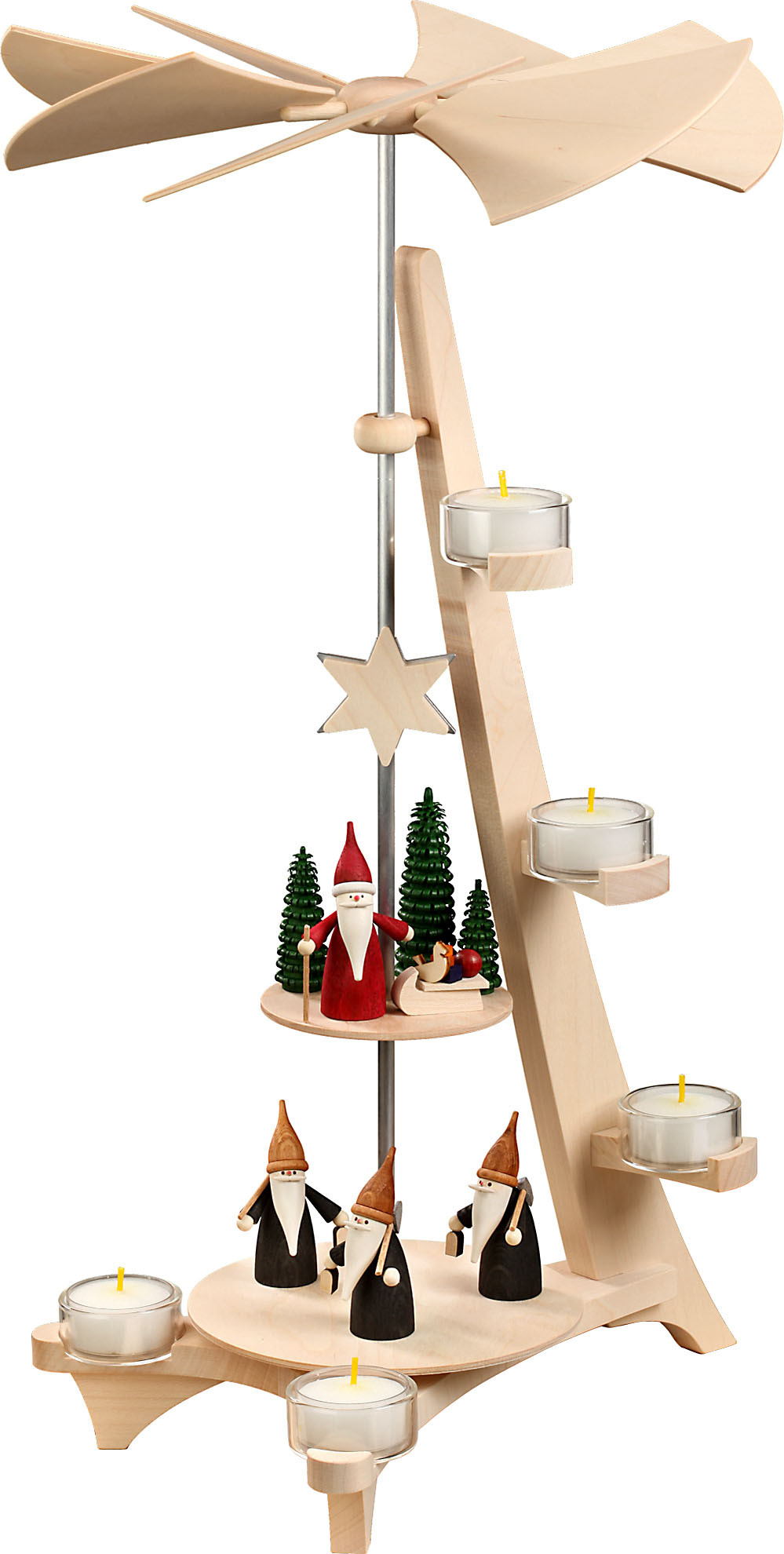 Pyramide L-Form, Bergwichtel und Weihnachtswichtel Pyramide L-Form, Bergwichtel und Weihnachtswichtel
