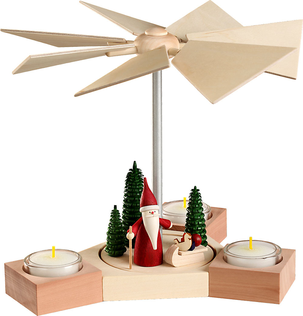 Pyramide Hexagonum, Weihnachtswichtel mit Schlitten Pyramide Hexagonum, Weihnachtswichtel mit Schlitten