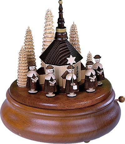 Spieldose Kurrende mit Kirche, natur Spieldose Kurrende mit Kirche, natur