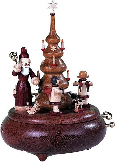 Spieldose Weihnachtsmann und Geschenkeengel natur Spieldose Weihnachtsmann und Geschenkeengel natur