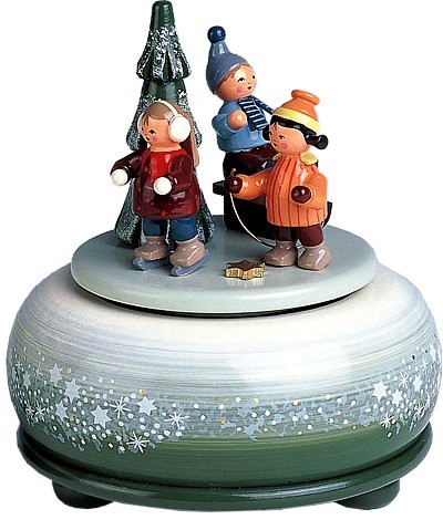 kleine Spieldose Winterfreuden und Schlitten kleine Spieldose Winterfreuden und Schlitten