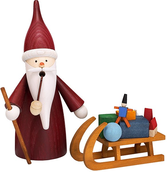 Räuchermann Weihnachtswichtel mit Schlitten Räuchermann Weihnachtswichtel mit Schlitten