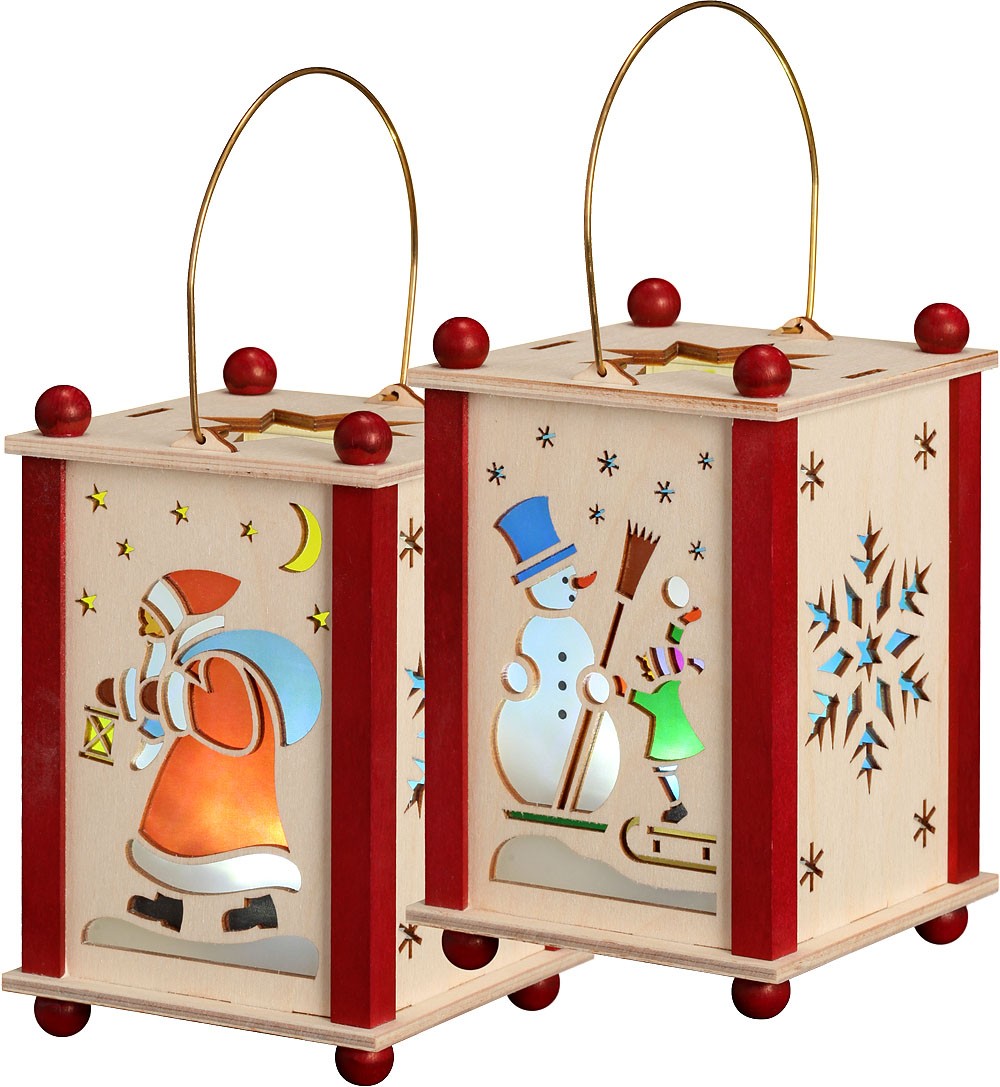Laterne Weihnachtsmann & Schneemann Laterne Weihnachtsmann & Schneemann
