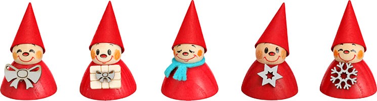 Weihnachts-Wippel, 5er Satz Weihnachts-Wippel, 5er Satz