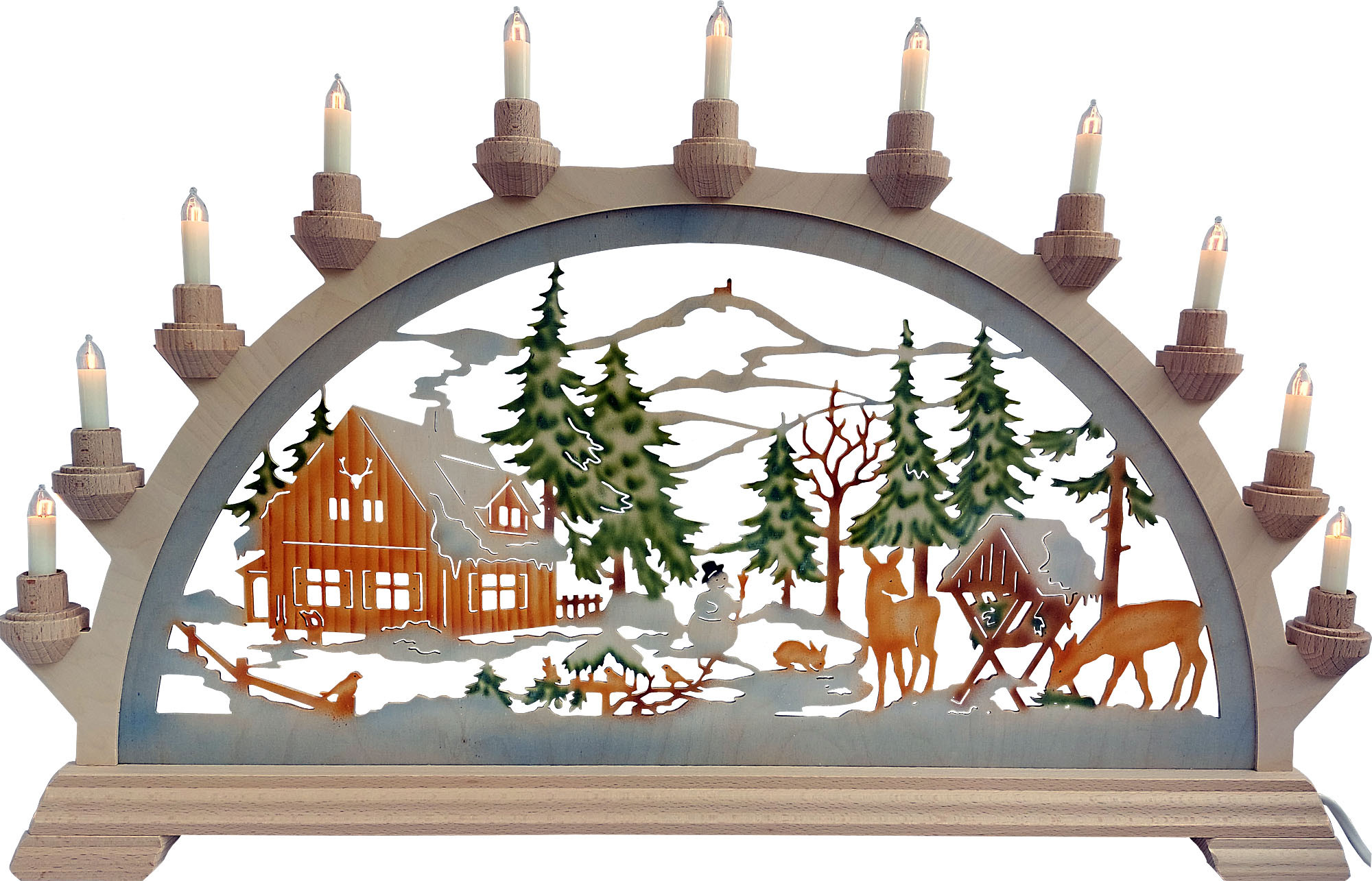 Schwibbogen Forsthaus, farbig Schwibbogen Forsthaus, farbig