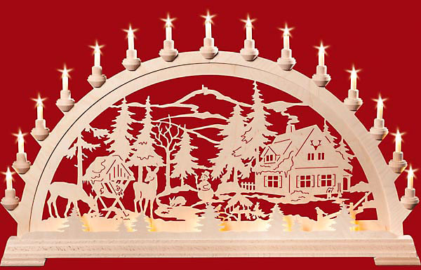 Schwibbogen Forsthaus, 20 Kerzen Schwibbogen Forsthaus, 20 Kerzen