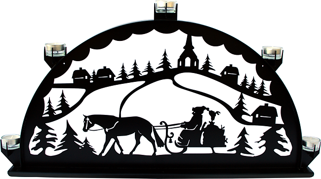 Metallschwibbogen für Teelichter - Weihnachtsmann Metallschwibbogen für Teelichter - Weihnachtsmann
