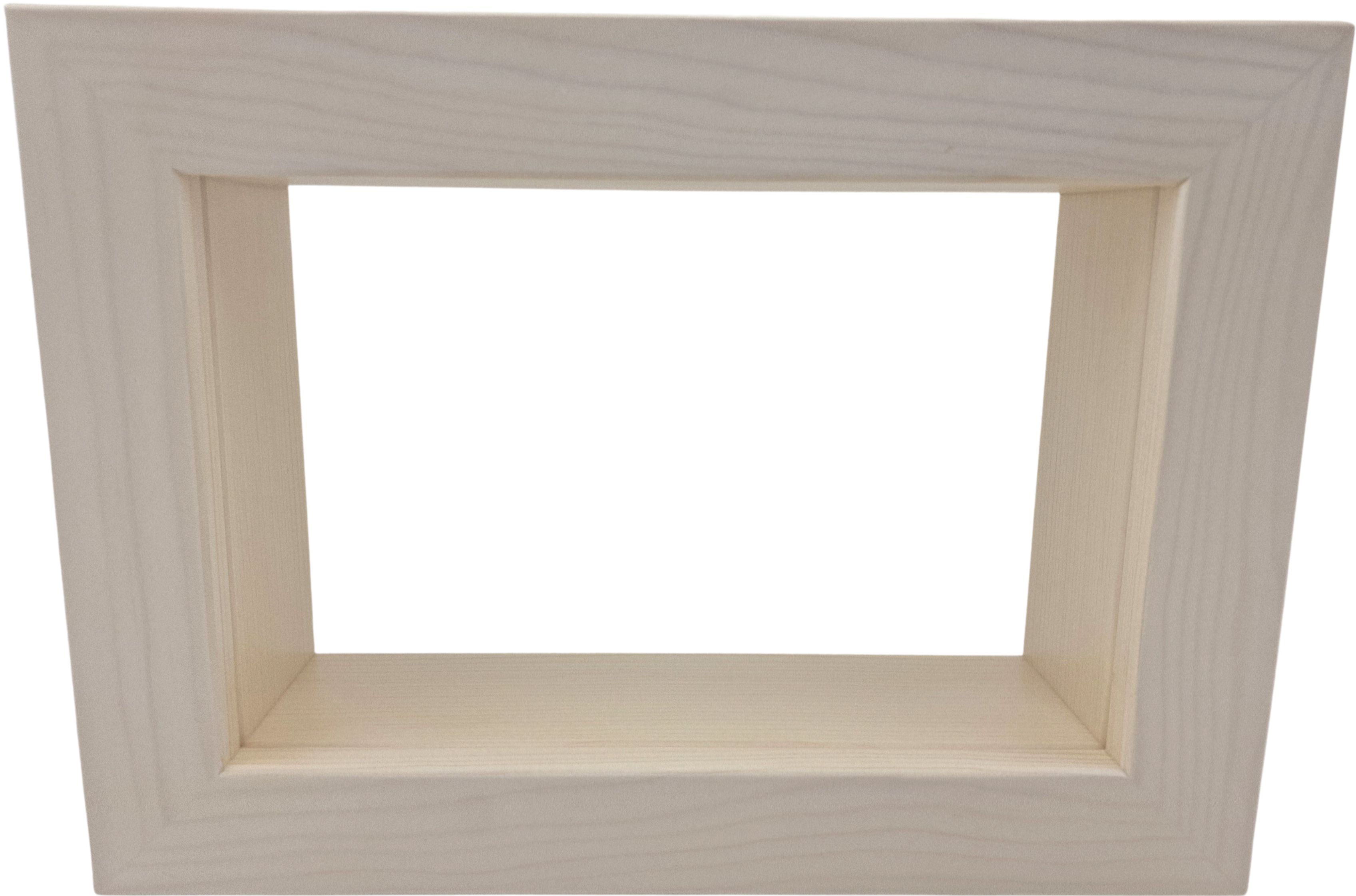 Wandrahmen Kastenrahmen rechteckig weiß transparent - 33 x 24 cm