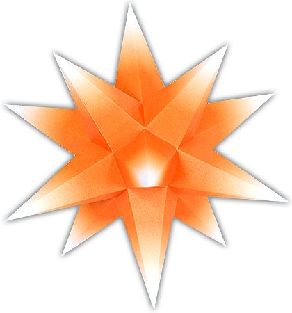 Adventsstern - oranger Kern mit weißer Spitze