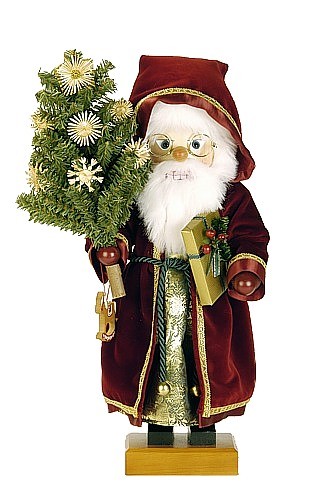 Nussknacker Weihnachtsmann mit Strohsternbaum Nussknacker Weihnachtsmann mit Strohsternbaum