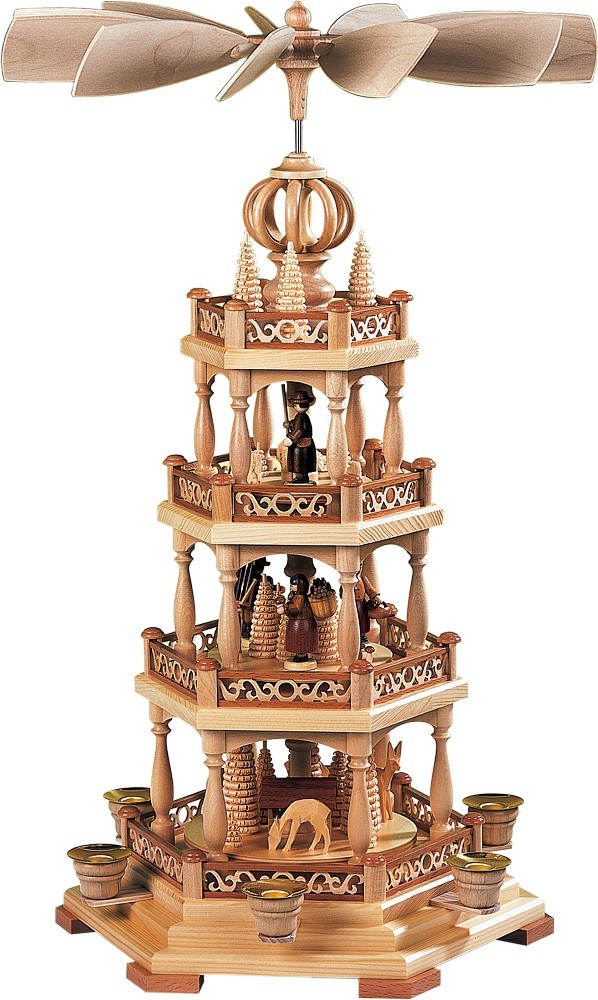 Pyramide Waldmotiv 3-stöckig Natur
