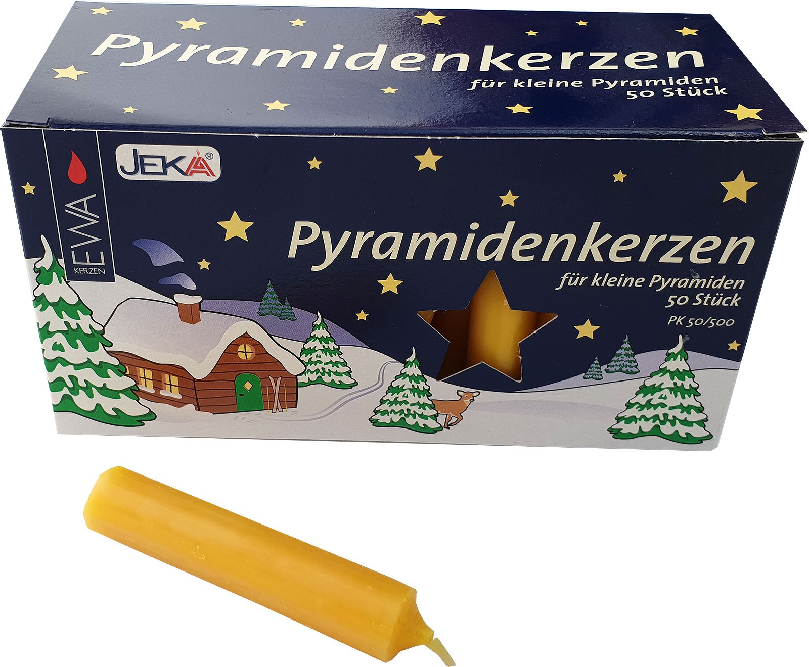 Pyramidenkerzen - 14 mm, natur Pyramidenkerzen - 14 mm, natur