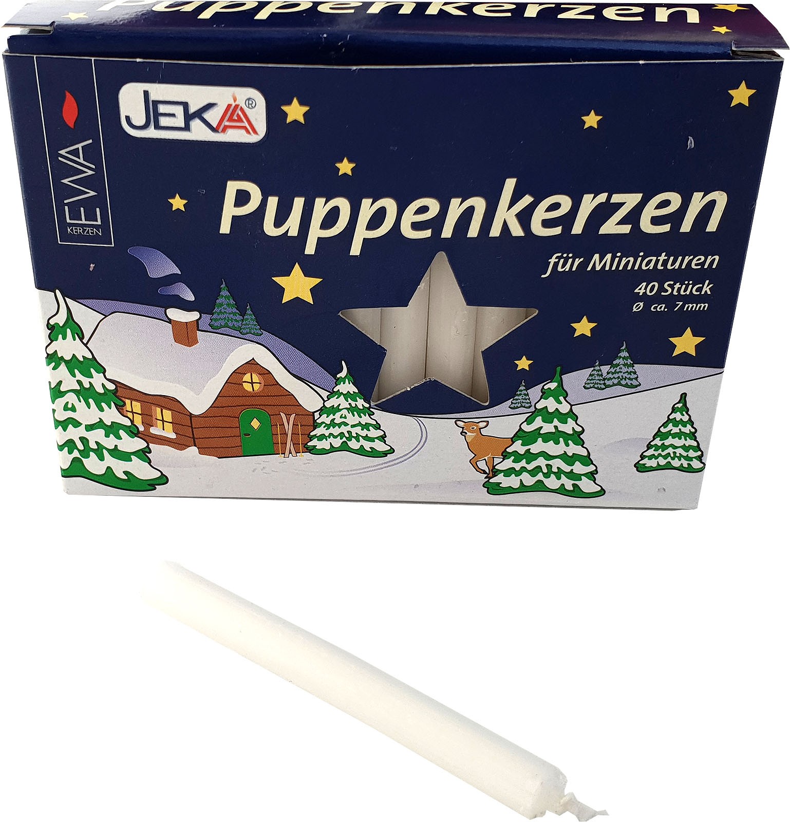 Puppenkerzen, 7 mm, weiß