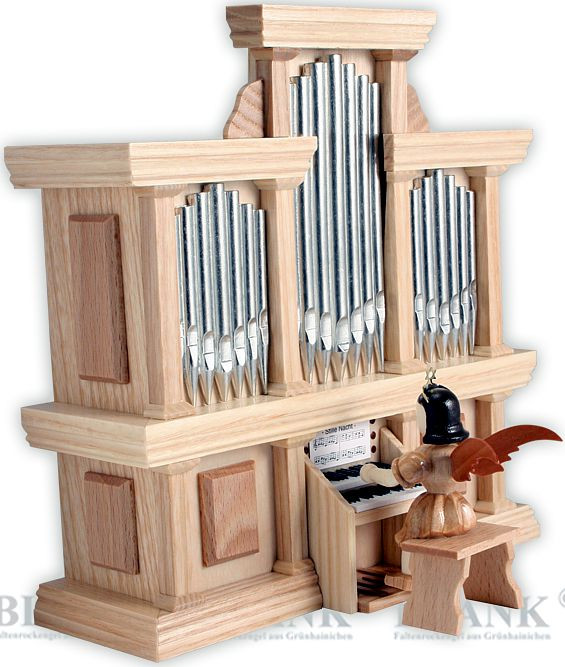 Kurzrockengel an der Orgel, mit Spielwerk
