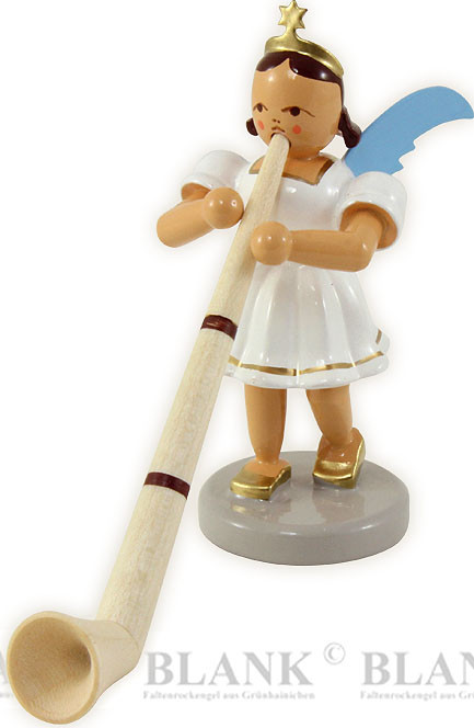 Kurzrockengel mit Alphorn, farbig Kurzrockengel mit Alphorn, farbig