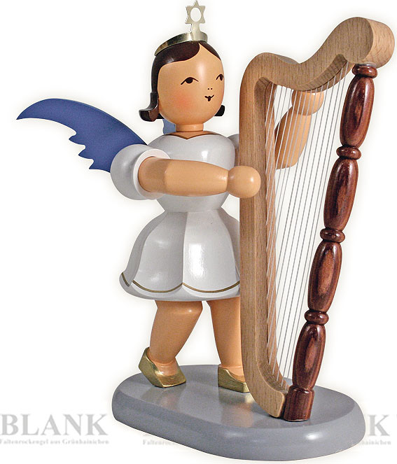 Kurzrockengel mit Harfe, 22 cm - farbig Kurzrockengel mit Harfe, 22 cm - farbig