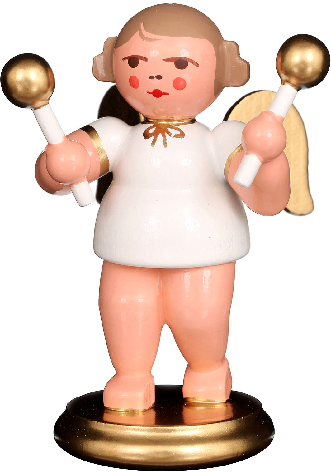 Engel mit Rumbakugeln, weiß/gold Engel mit Rumbakugeln, weiß/gold
