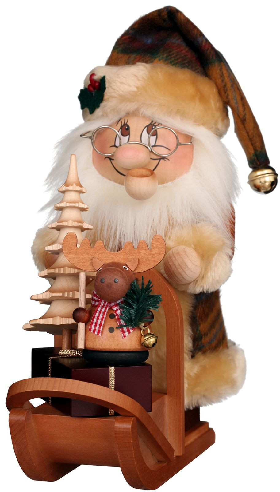 Räuchermann Wichtel Weihnachtsmann mit Schlitten Räuchermann Wichtel Weihnachtsmann mit Schlitten