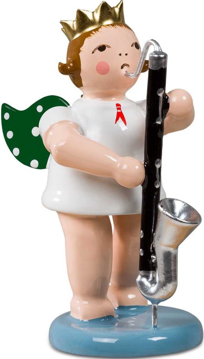 Engel mit Bassklarinette, mit Krone Engel mit Bassklarinette, mit Krone
