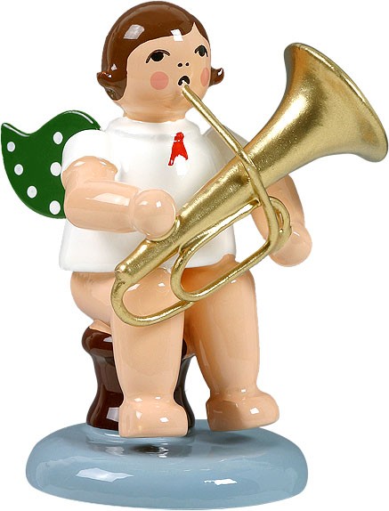 Engel mit Tuba, sitzend, ohne Krone Engel mit Tuba, sitzend, ohne Krone