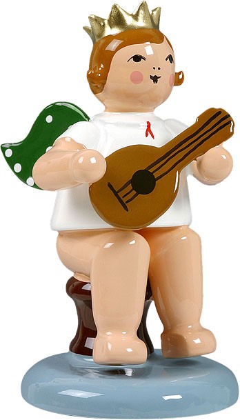Engel mit Mandoline, sitzend, mit Krone Engel mit Mandoline, sitzend, mit Krone