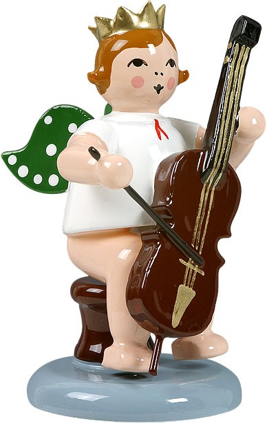 Engel mit Cello, sitzend, mit Krone Engel mit Cello, sitzend, mit Krone