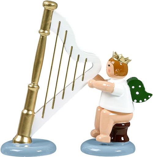 Engel mit Harfe, sitzend, mit Krone Engel mit Harfe, sitzend, mit Krone