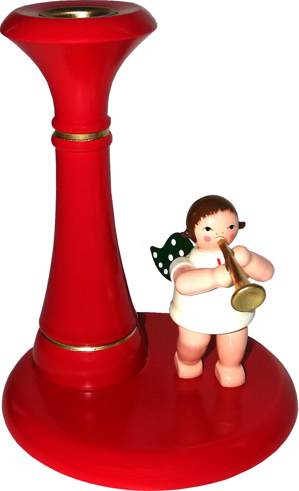 Kerzenhalter, rot - Engel stehend, ohne Krone Kerzenhalter, rot - Engel stehend, ohne Krone