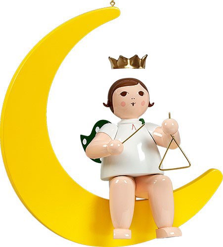 großer Engel auf Mond mit Triangel - hängend, mit Krone großer Engel auf Mond mit Triangel - hängend, mit Krone