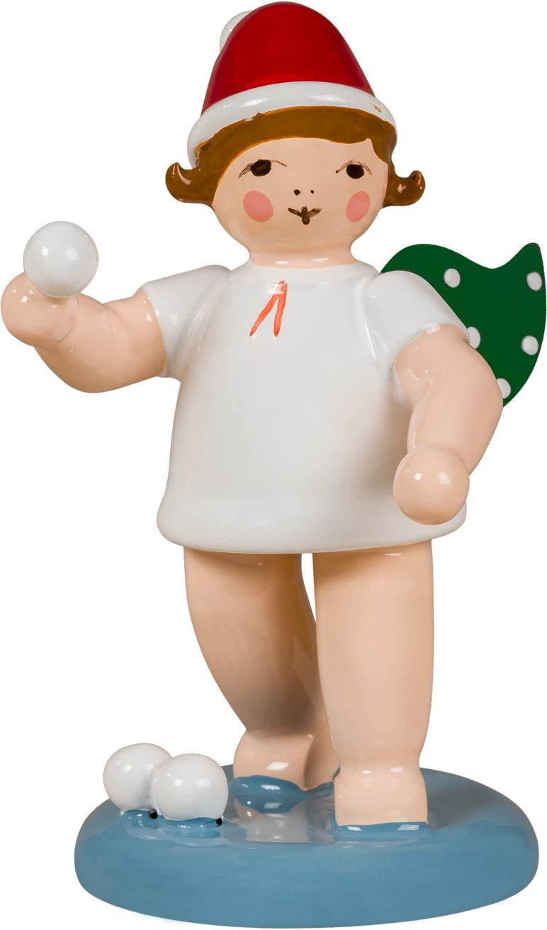Weihnachtsengel Schneeballwerfer, mit Mütze