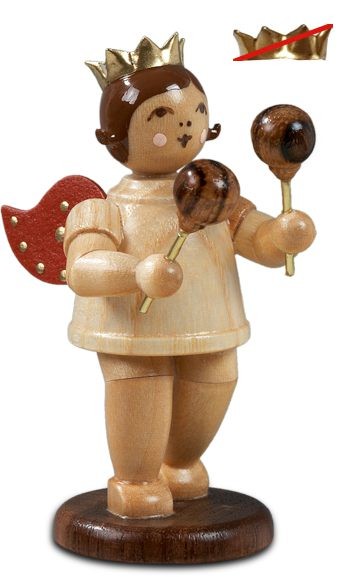 Engel mit Maracas, Natur ohne-Krone Engel mit Maracas, Natur ohne-Krone