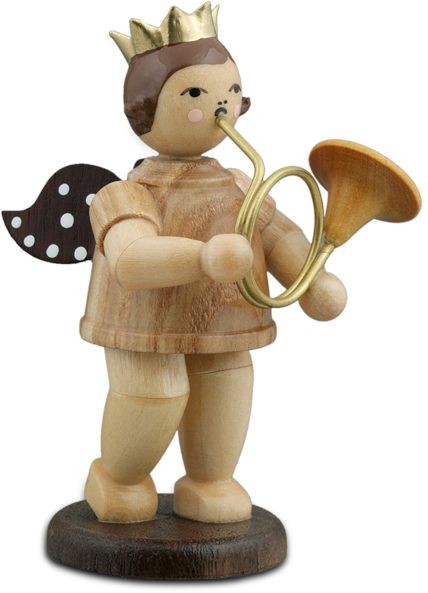 Engel mit russ. Horn - mit Krone, natur