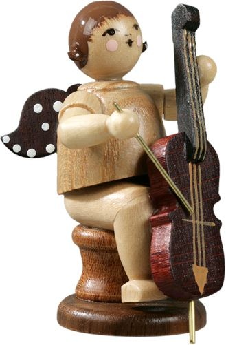 Engel mit Cello, sitzend, ohne Krone - natur