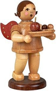 Geschenkeengel mit Weihnachtsteller - ohne Krone, natur