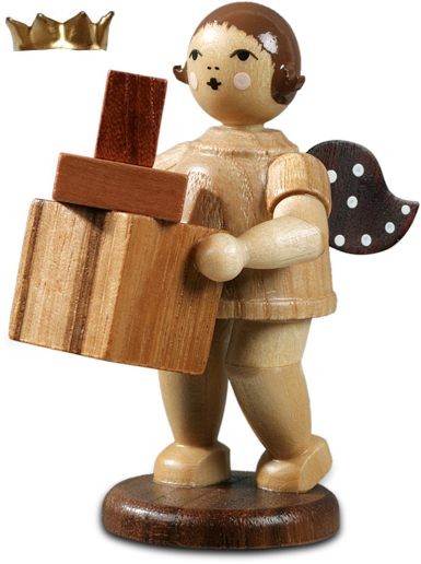 Geschenkeengel mit Pakete - mit Krone, natur Geschenkeengel mit Pakete - mit Krone, natur