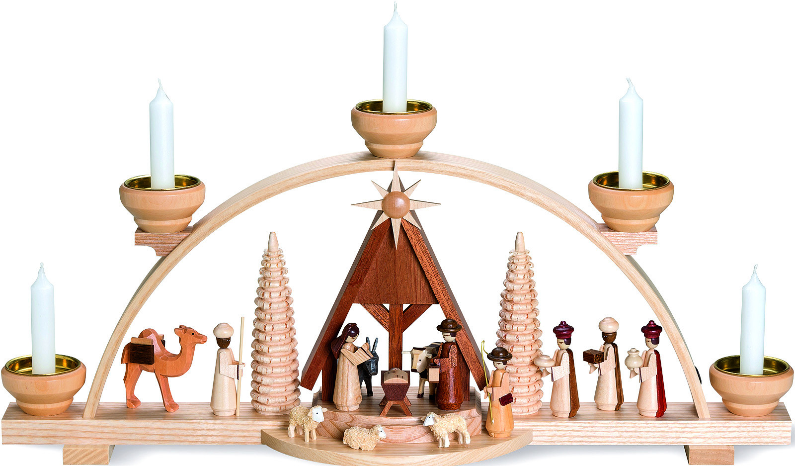 Schwibbogen Christi Geburt mit Krippe, natur Schwibbogen Christi Geburt mit Krippe, natur