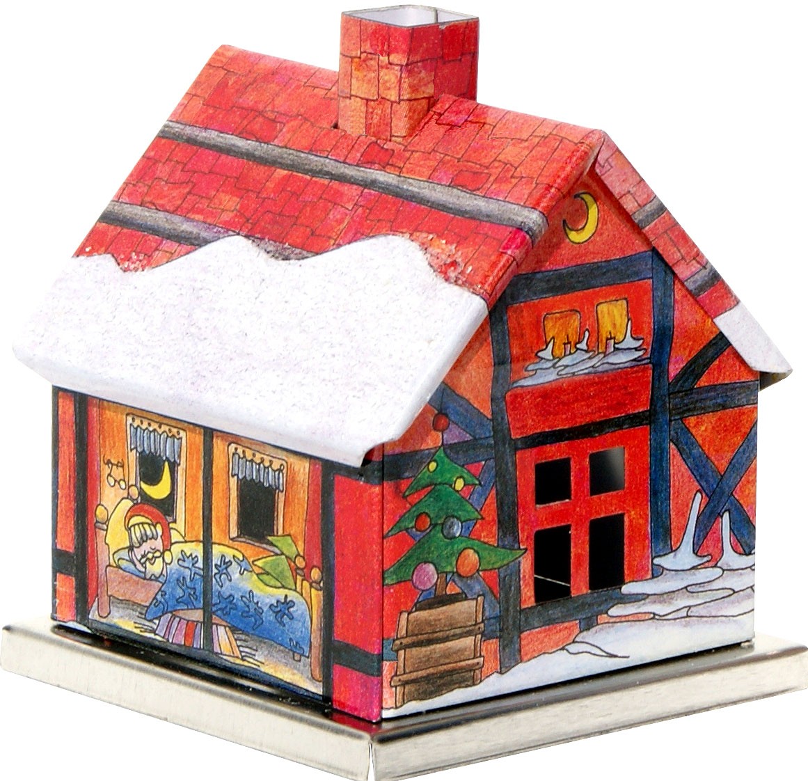 Räucherhaus Adventshaus - Weihnachtsmann, rot