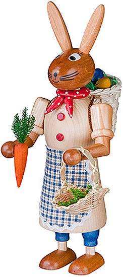 Osterhäsin Erzgebirge, Massivholzfigur Osterhäsin Erzgebirge, Massivholzfigur