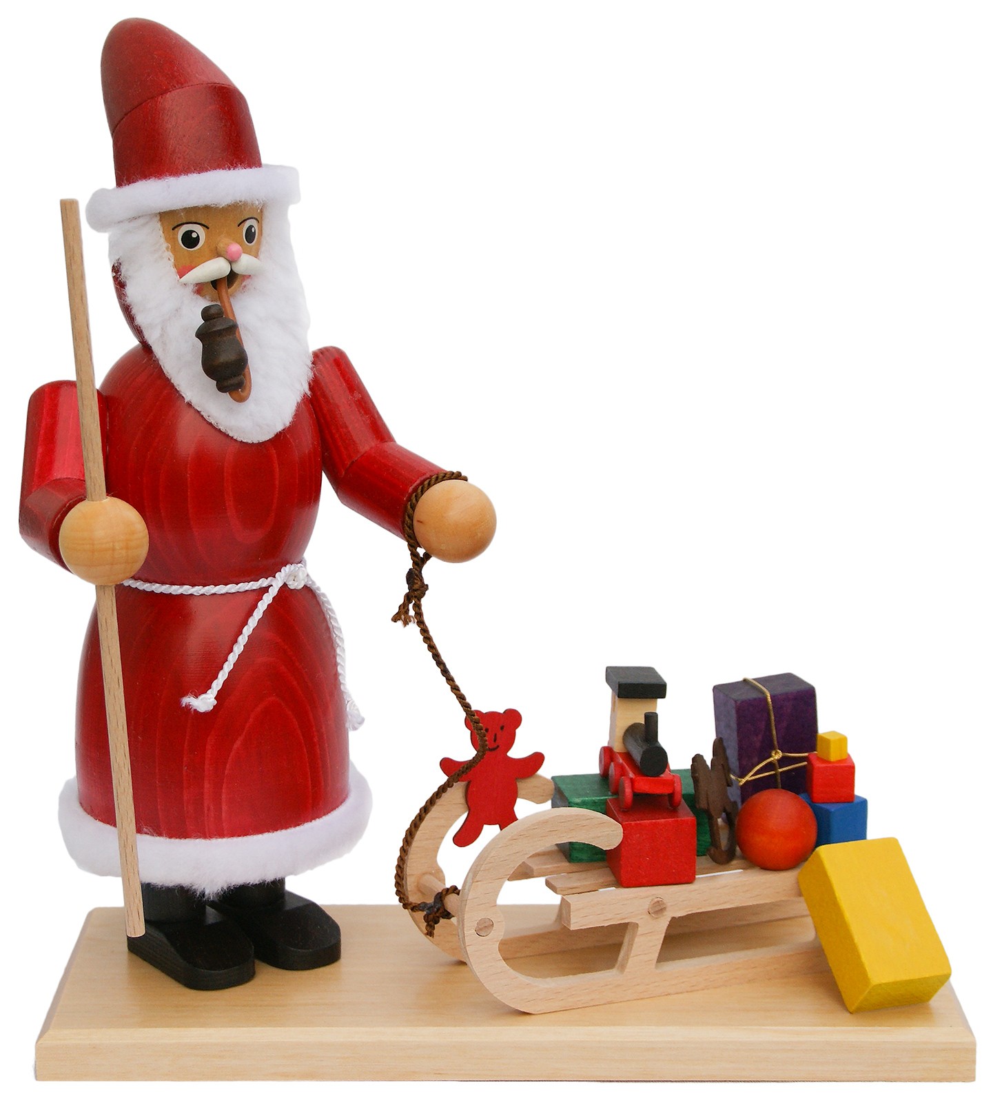 Räuchermännchen Weihnachtsmann mit Schlitten Räuchermännchen Weihnachtsmann mit Schlitten