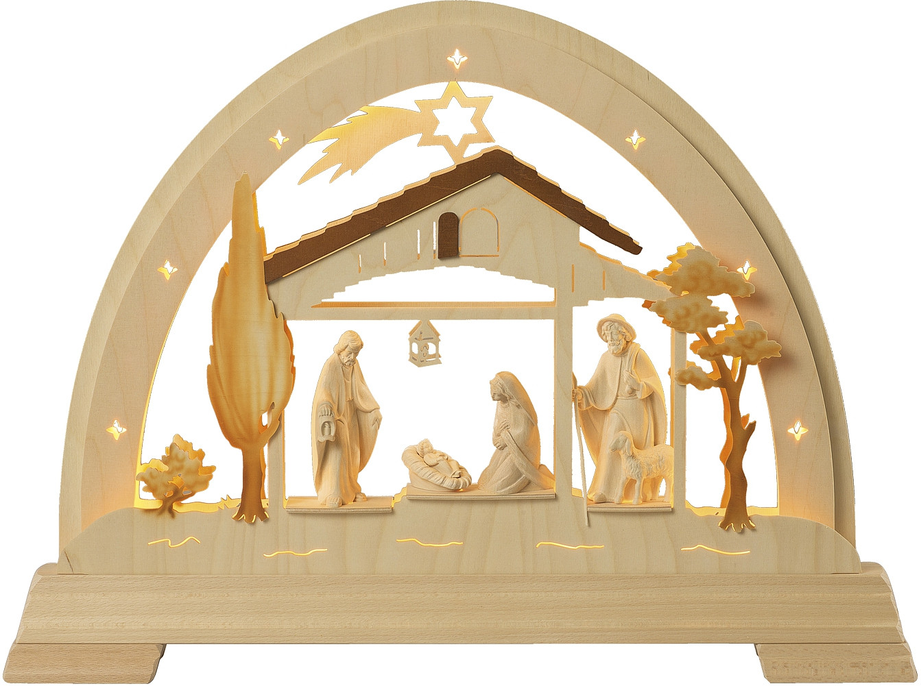 Lichterbogen Christgeburt, braun - Figuren natur Lichterbogen Christgeburt, braun - Figuren natur
