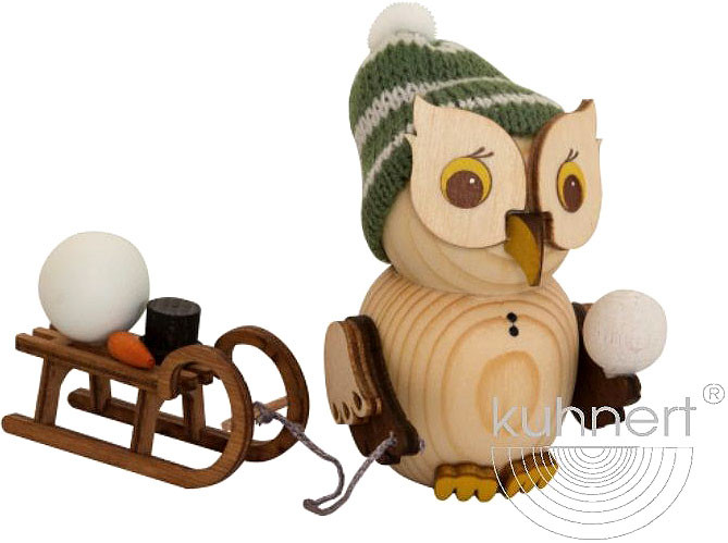 Mini-Eule mit Schlitten Mini-Eule mit Schlitten